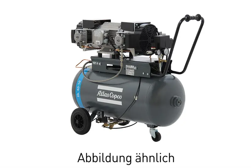 Kompressor, Druckluftbehälter, fahrbar, grau, Elektromotor