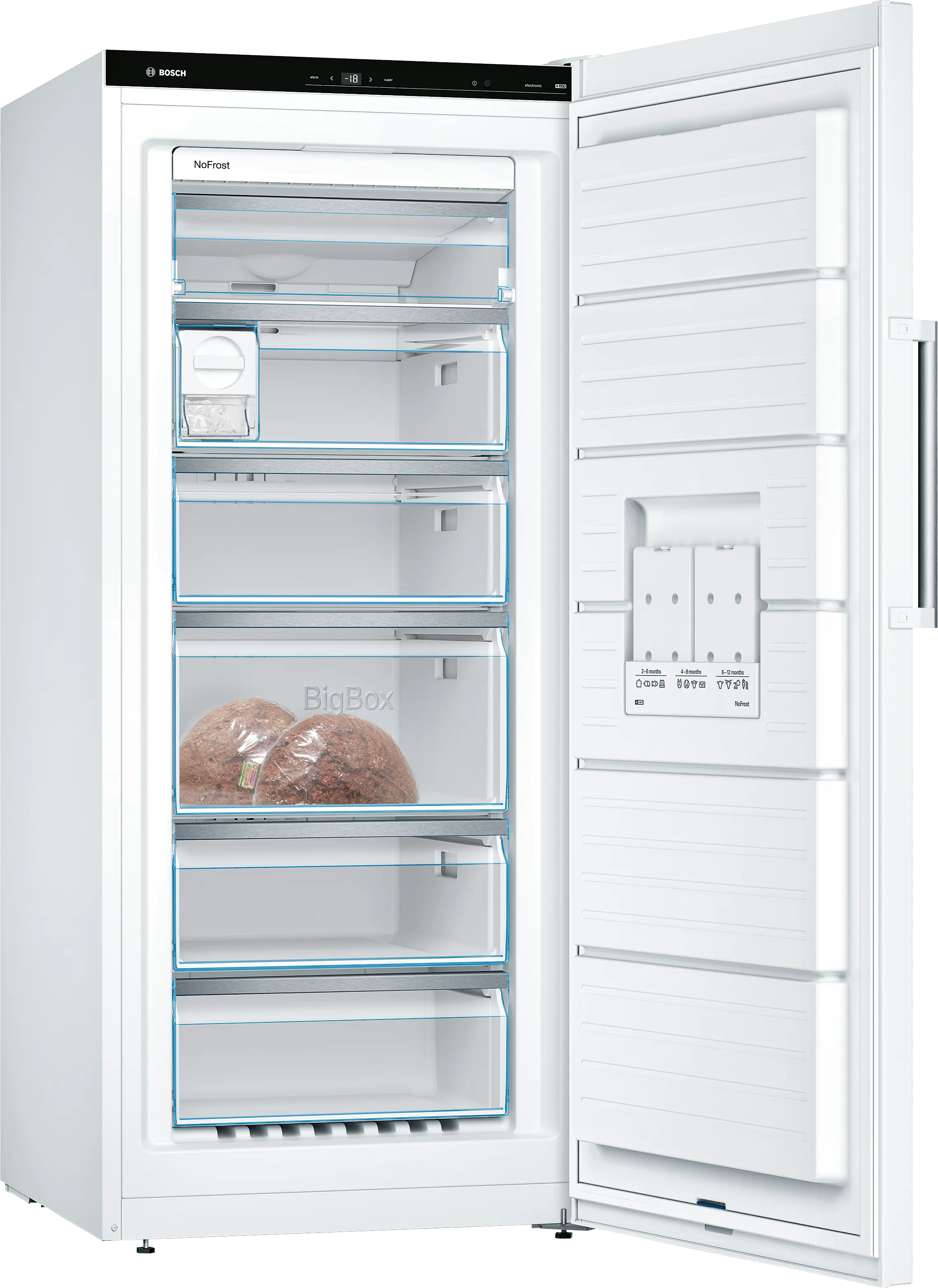 Kühlschrank, Gefrierfach, NoFrost, Tür rechts, geteilte Fächer