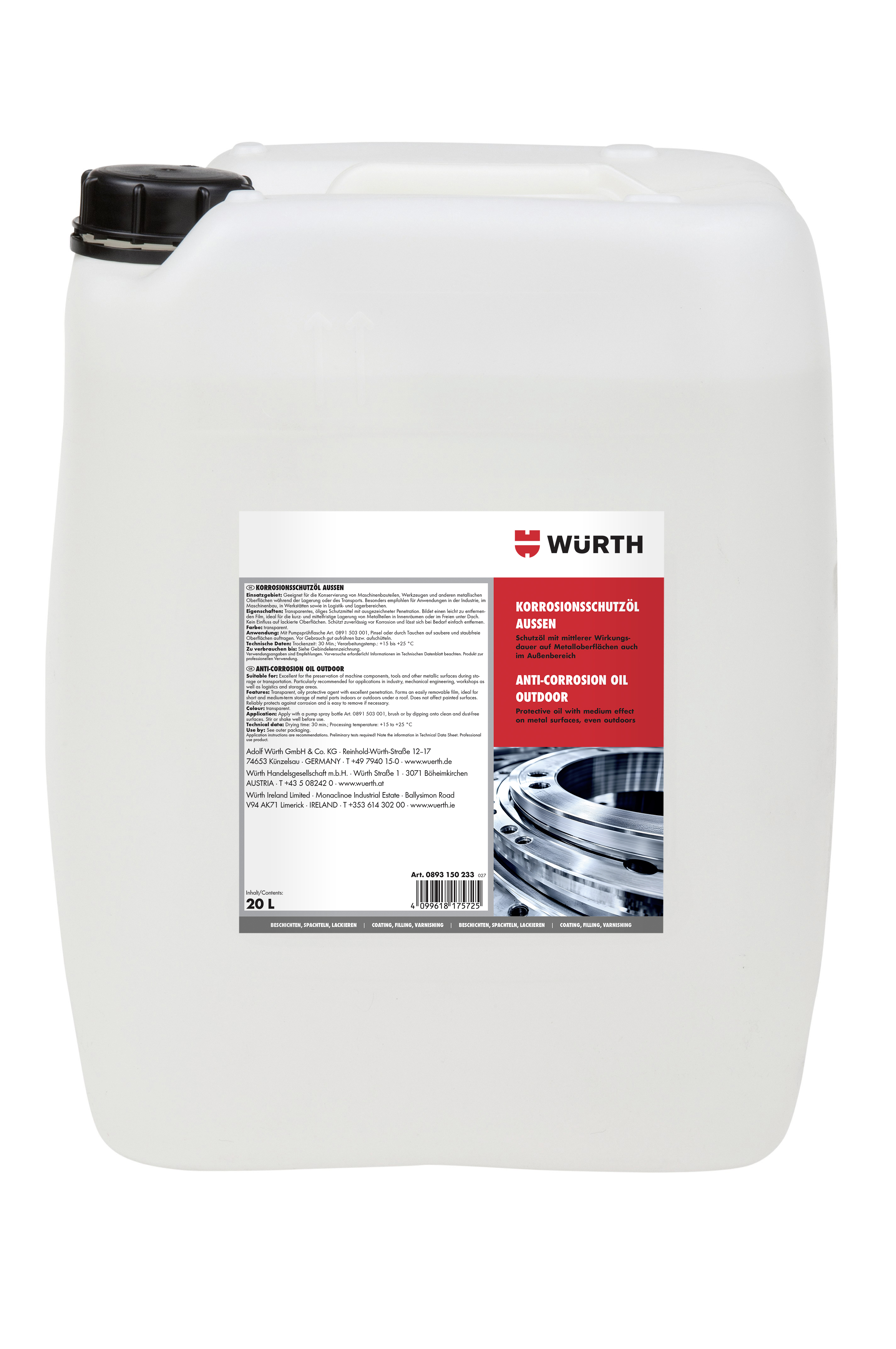 anti-corrosion oil, outdoor, industrielle wartung, metallschutz, 20 L
