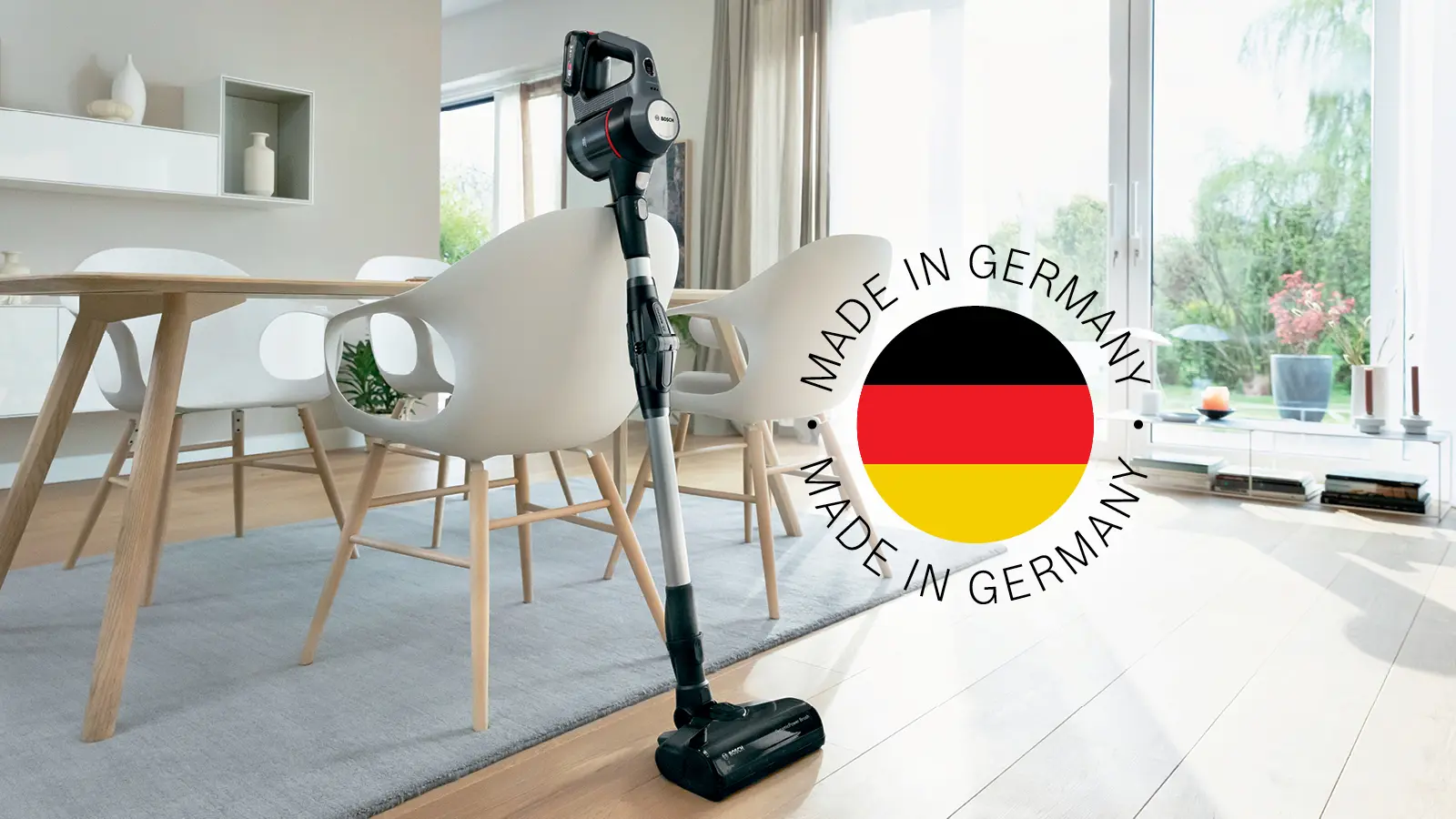 Staubsauger, Akkusauger, Handstaubsauger, Bodenreiniger, Deutschland Flagge Grafik